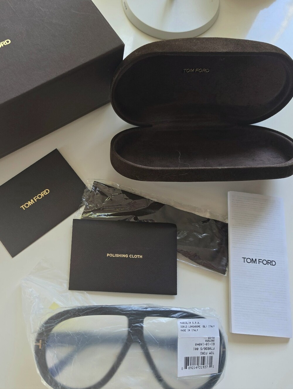 Tom Ford Troy FT0836 001 Black Aviator Glasses NEW Complete Set - Picture 3 of 4